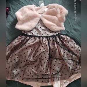 Girls Dress with fur Cropped Jacket size 2T